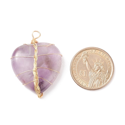 Natural Amethyst Pendants PALLOY-JF01653-05-1