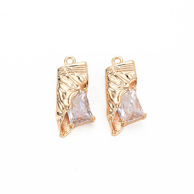 Brass Micro Pave Cubic Zirconia Pendants KK-N232-292-1
