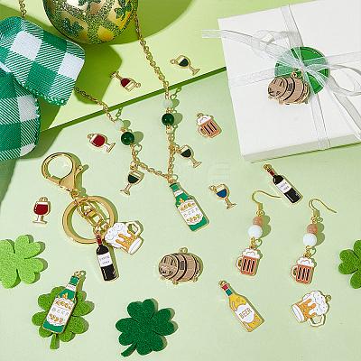40Pcs 10 Styles Alloy Enamel Pendants ENAM-PH0003-10-1