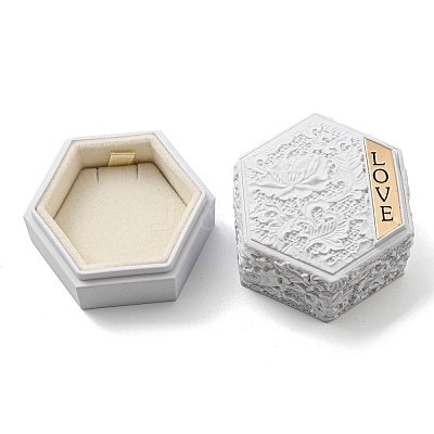 Embossed Hexagon Plastic Pendant Necklace Storage Boxes CON-P020-B01-1