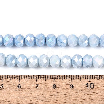 Anti-Tarnish Electroplate Rondelle Glass Beads Strands EGLA-T021-8mm-17-02-1