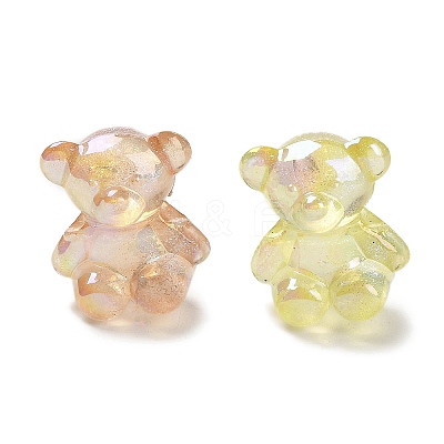 UV Plating Luminous Rainbow Iridescent Acrylic Beads LACR-R001-01A-1