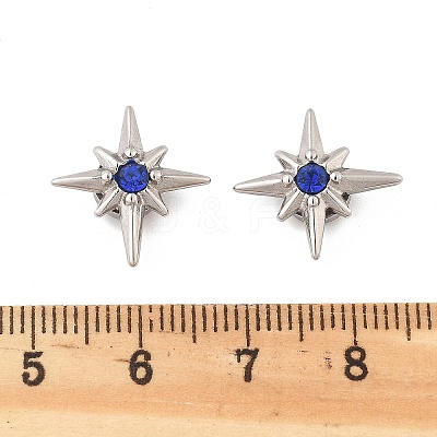 Rhinestone Star Clip-on Earrings EJEW-B116-01P-02-1