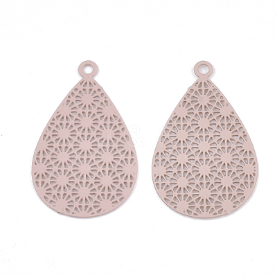 430 Stainless Steel Filigree Pendants STAS-S108-25B-06-1