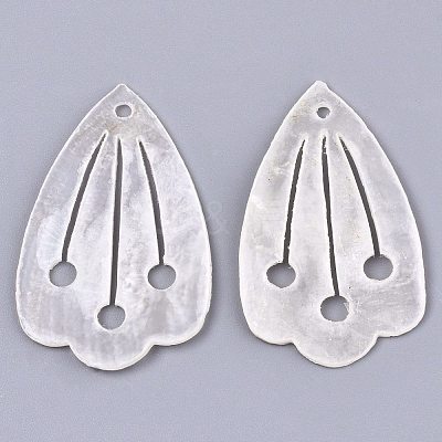 Natural Capiz Shell Pendants X-SHEL-N026-106-1