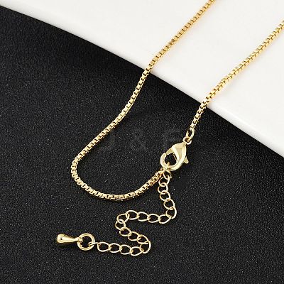 Brass Box Chain Necklaces NJEW-K123-11G-1