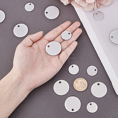 30Pcs 2 Style Blank Round Aluminum Engraved Pet Dog ID Tag FIND-GA0001-83-1