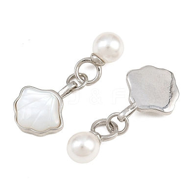 Brass & Natural White Shell Pendants KK-CBA6A75-46P-1