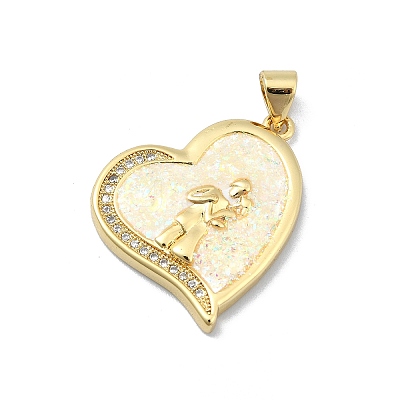 Brass Micro Pave Clear Cubic Zirconia Pendants KK-A221-19D-G-1