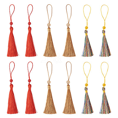 24Pcs 3 Colors Polyester Tassel Decorations OCOR-TADJ0007-01E-1