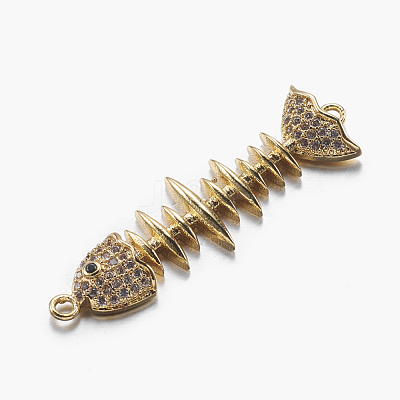 Long-Lasting Plated Brass Micro Pave Cubic Zirconia Links ZIRC-L072-32G-1