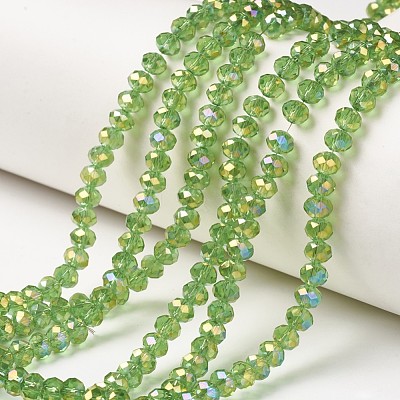 Electroplate Transparent Glass Beads Strands EGLA-A034-T6mm-T-1