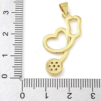 Rack Plating Brass Micro Pave Cubic Zirconia Pendants KK-Z063-40B-G-1