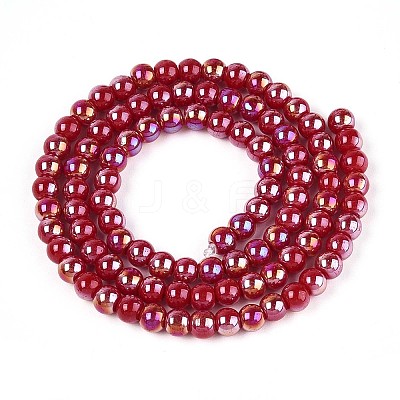 Electroplate Opaque Glass Beads Strands GLAA-T032-P4mm-AB23-1