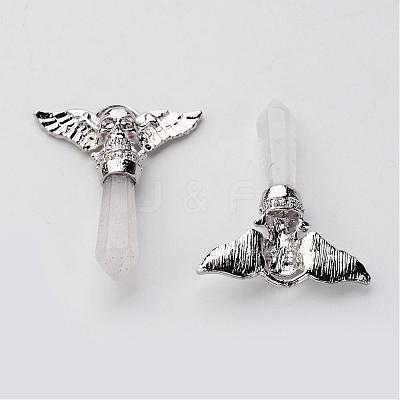 Brass Natural & Synthetic Mixed Stone Pendants G-O160-04-1