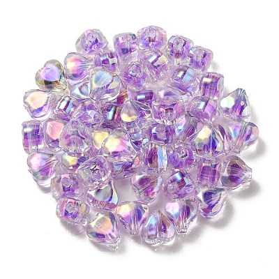UV Plating Rainbow Iridescent Acrylic Beads LS-OACR-F004-05F-1