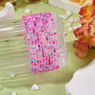 Resin Beads Bracelets BJEW-TAC0080-01A-1