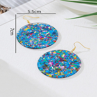 Acrylic Glitter Dangle Earrings for Women FS-WGAA719-05-1