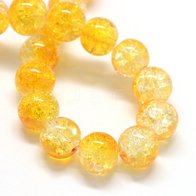 Baking Paint Transparent Crackle Glass Round Bead Strands DGLA-Q018-8mm-42-1