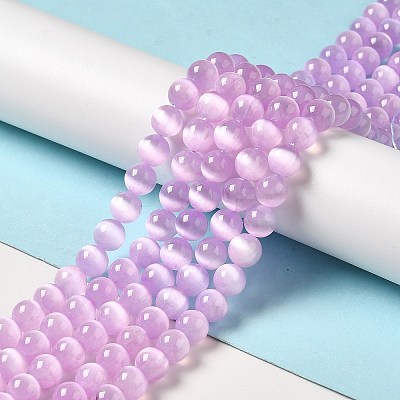 Natural Selenite Beads Strands G-P493-01B-1