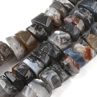 Natural Banded Agate Beads Strands G-K381-B01-1