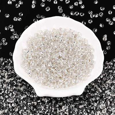 6/0 Baking Paint Transparent Fringe Glass Seed Beads SEED-N006-06A-1
