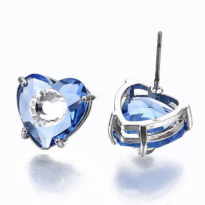 Brass Stud Earrings GLAA-S193-038C-P-1