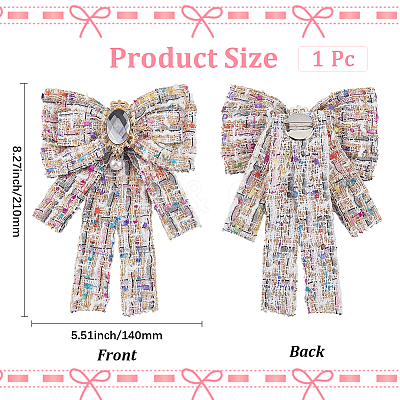 Bowknot Polyester Brooches for Backpack Clothes JEWB-WH20006-10A-1