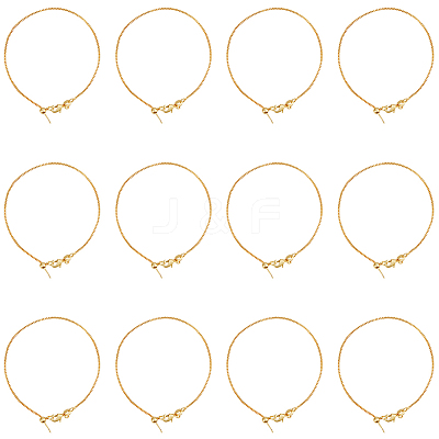 12Pcs 1MM Brass Box Chain Adjustable Slider Bracelets KK-SC0007-32G-1