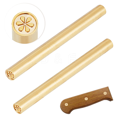 2Pcs Single-Sided Engraving Wax Seal Brass Stamp AJEW-OC0005-40F-1