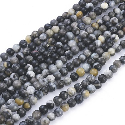 Natural Flower Amazonite Beads Strands G-L555-03-6mm-1