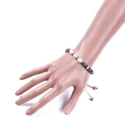 Adjustable Nylon Thread Braided Bead Bracelets BJEW-JB05124-05-1