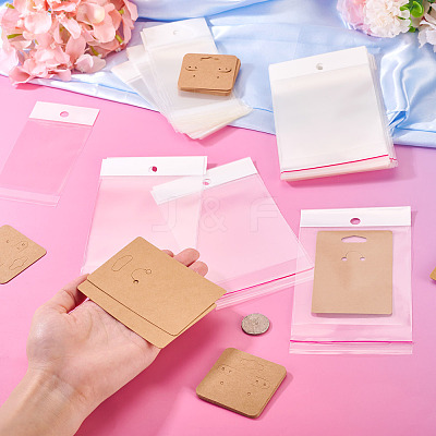 100Pcs 2 Styles Square Paper Earring Display Cards and Rectangle Keychain Display Cards CDIS-TA0001-49A-1