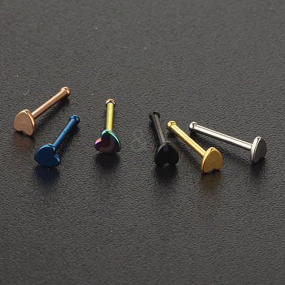 304 Stainless Steel Heart Nose Bone Rings WG0DFB7-01-1