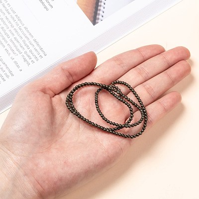 Natural Pyrite Beads Strands G-L031-2mm-01-1