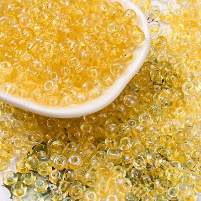 3/0 Baking Paint Transparent Colours Glass Round Beads SEED-L011-13A-11-1