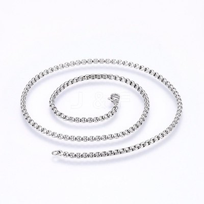 Non-Tarnish 304 Stainless Steel Box Chain Necklaces NJEW-F227-09P-03-1
