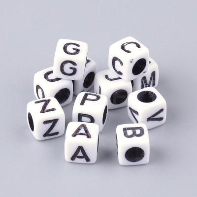 Opaque Horizontal Hole Acrylic Beads SACR-Q188-02-1