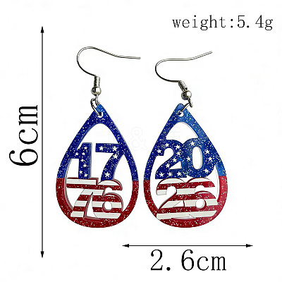 Independence Day Acrylic Dangle Earrings WGD2E98-03-1