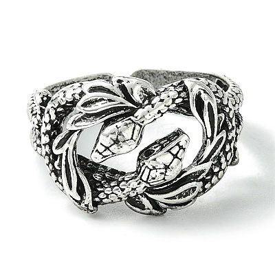 Snake Alloy Open Cuff Rings RJEW-K275-86AS-1