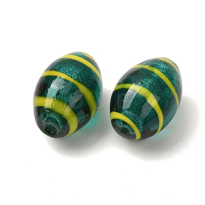 Handmade Silver Foil Glass Lampwork Beads LA-CBAEC7C-02-1