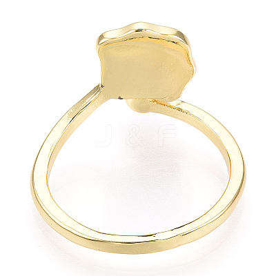 Natural Pearl Open Cuff  Ring with Msilver-Lipped Pearl Oyster PEAR-N022-C11-1