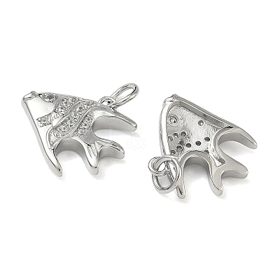 Ocean Style Brass Micro Pave Cubic Zirconia Pendants KK-A280-01C-P-1