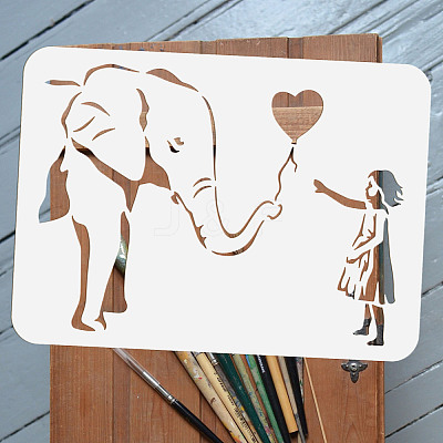 Plastic Drawing Painting Stencils Templates DIY-WH0396-204-1