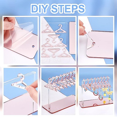 2 Sets Acrylic Earring Display Stands EDIS-PH0001-91-WH-1