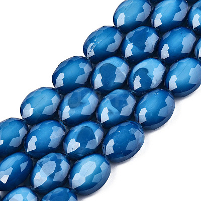 Opaque Solid Color Glass Beads Strands X-GLAA-N032-02C-1