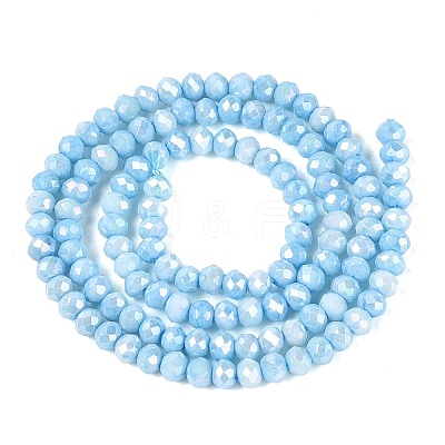 Anti-Tarnish Dyed Rondelle Glass Beads Strands EGLA-T021-3mm-17-05-1