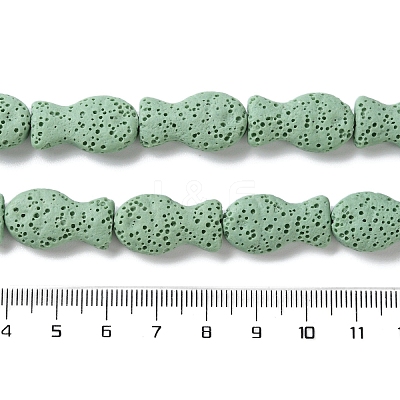 Fish Dyed Natural Lava Rock Beads Strands G-O126-01A-06-1