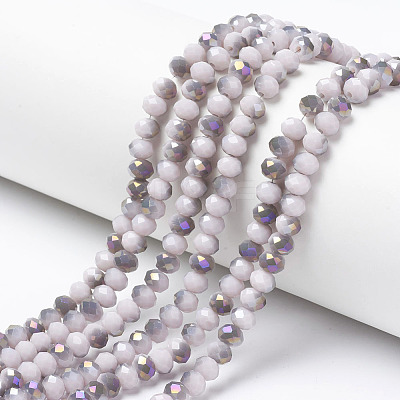 Electroplate Opaque Glass Beads Strands X-EGLA-A034-P6mm-F17-1