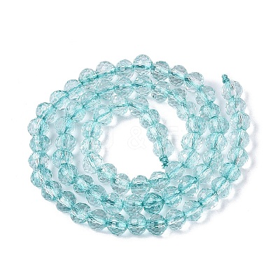 Dyed Transparent Crackle Glass Beads Strands GLAA-Q108-01A-A04-1
